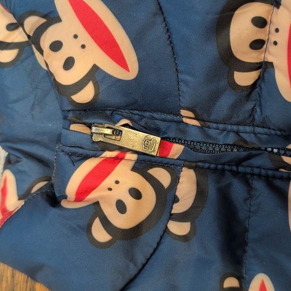Paul Frank Kids 3T Navy Monkey Print Puffer Vest - Picture 3 of 5